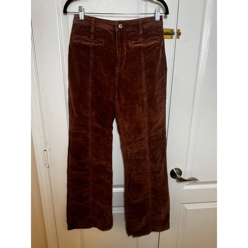 Free People Firecracker Flare Corduroy Pants Paisley Star Patchwork